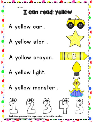Sight Word to Read - yellow